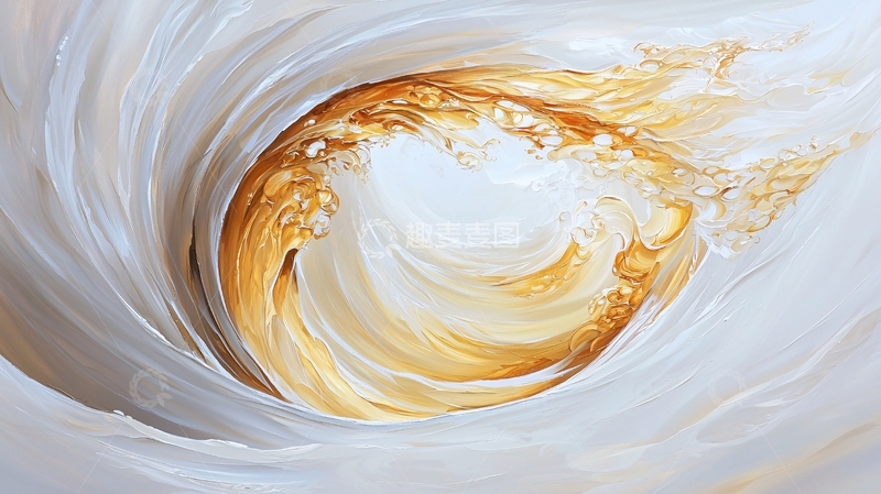 高清大图下载【趣麦麦图】金色漩涡抽象艺术背景