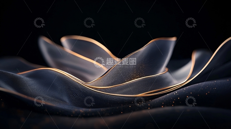 高清大图下载【趣麦麦图】金色线条波浪抽象背景