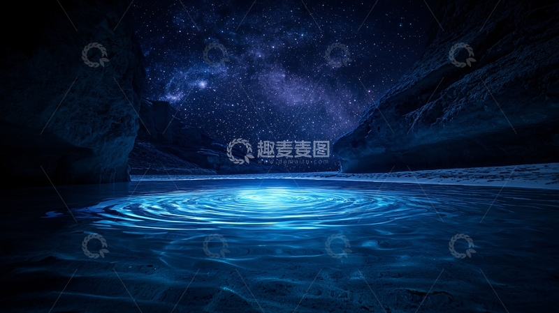 高清大图下载【趣麦麦图】夜空下的神秘湖面