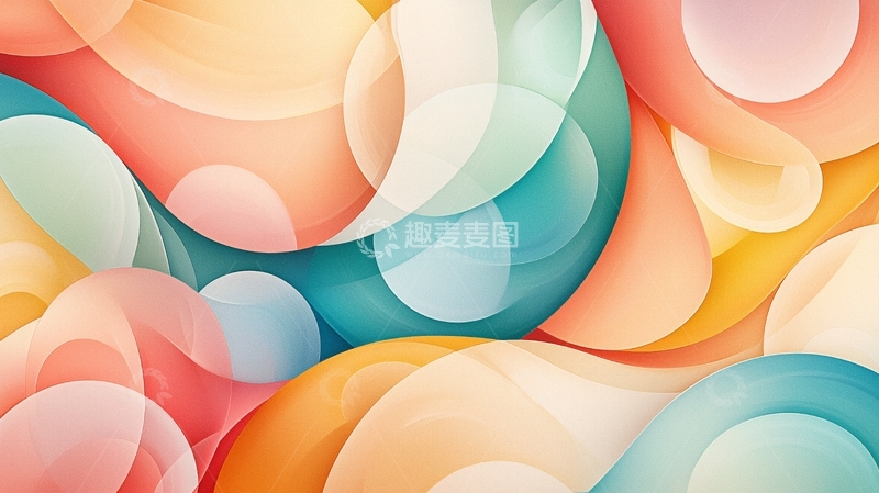 高清大图下载【趣麦麦图】抽象色彩渐变圆形背景