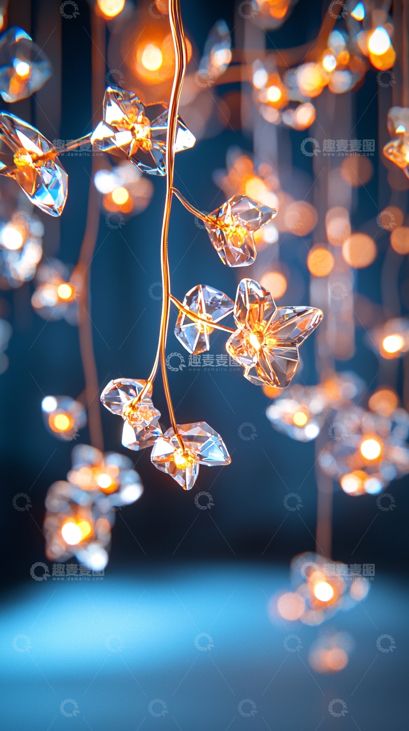 高清大图下载【趣麦麦图】璀璨水晶灯饰挂饰背景