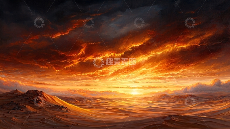 高清大图下载【趣麦麦图】烈日熔岩下的荒漠