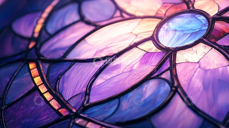 高清大图下载【趣麦麦图】彩色玻璃窗花艺术图案