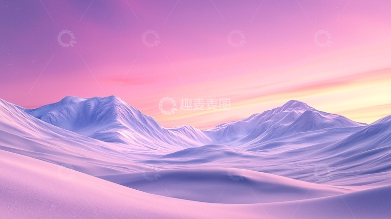 高清大图下载【趣麦麦图】梦幻雪山夜景
