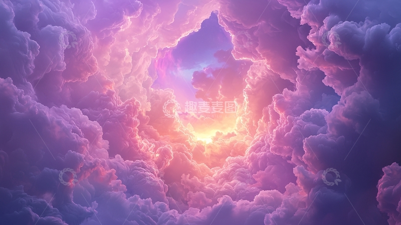 高清大图下载【趣麦麦图】梦幻云海夕阳美景