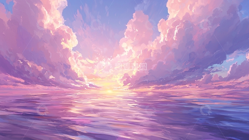 高清大图下载【趣麦麦图】梦幻日落海景