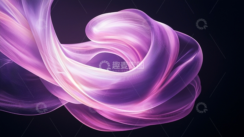 高清大图下载【趣麦麦图】紫色渐变流动线条艺术背景