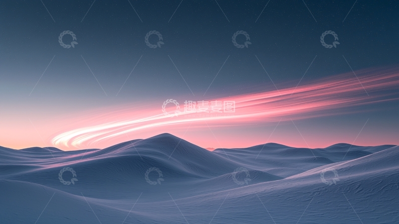 高清大图下载【趣麦麦图】梦幻星空下的雪原