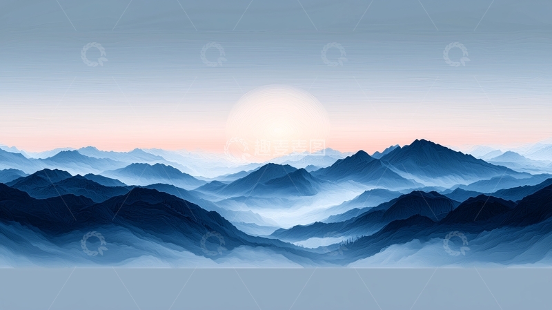 高清大图下载【趣麦麦图】山峦日出风景图