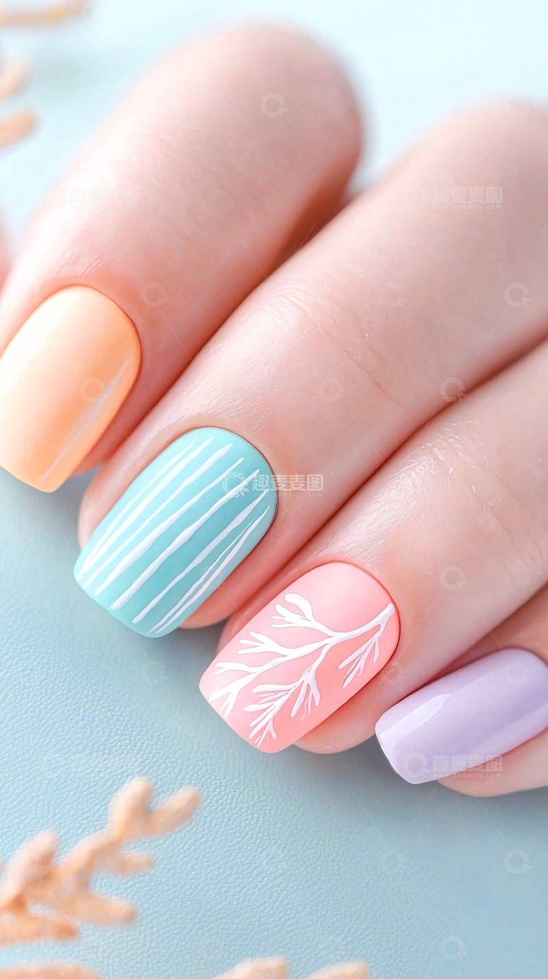 高清大图下载【趣麦麦图】清新自然风美甲设计
