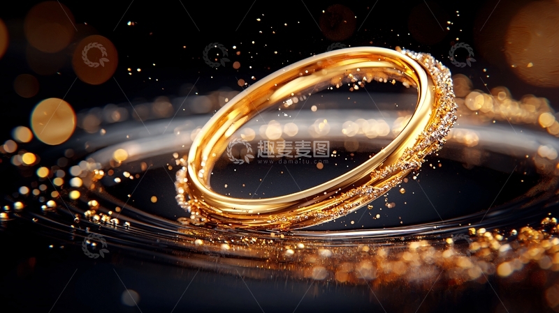 高清大图下载【趣麦麦图】金色戒指与光斑背景