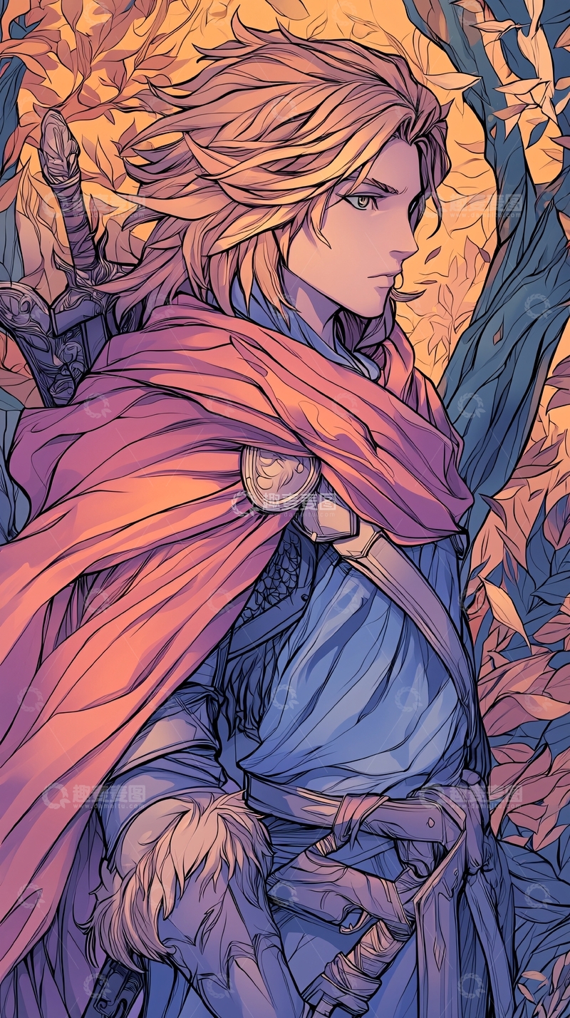 高清大图下载【趣麦麦图】秋日森林中的战士
