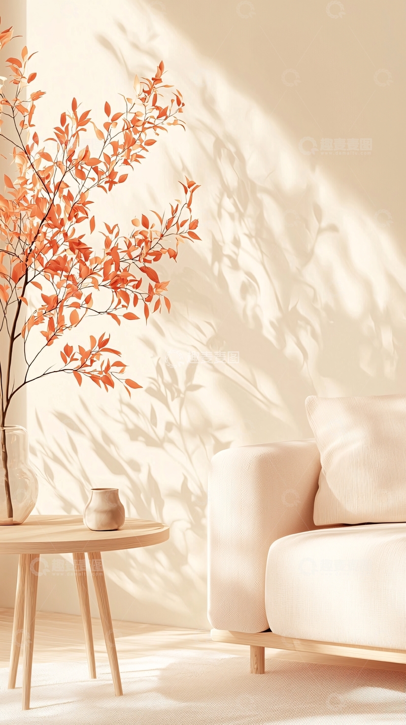高清大图下载【趣麦麦图】秋日光影下的温馨客厅