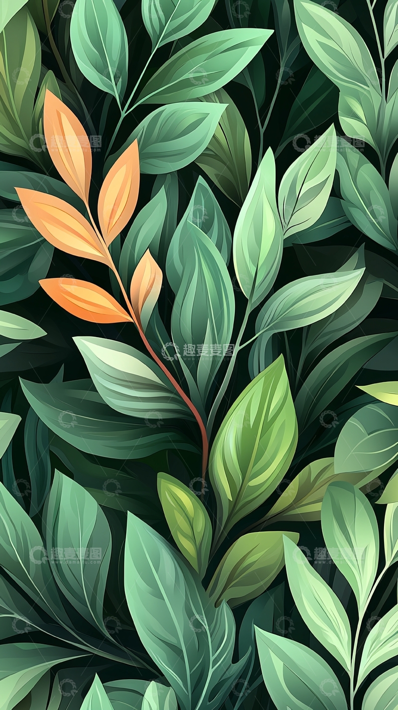 高清大图下载【趣麦麦图】热带植物叶子背景图