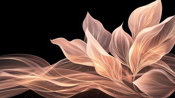 抽象花卉线条艺术背景