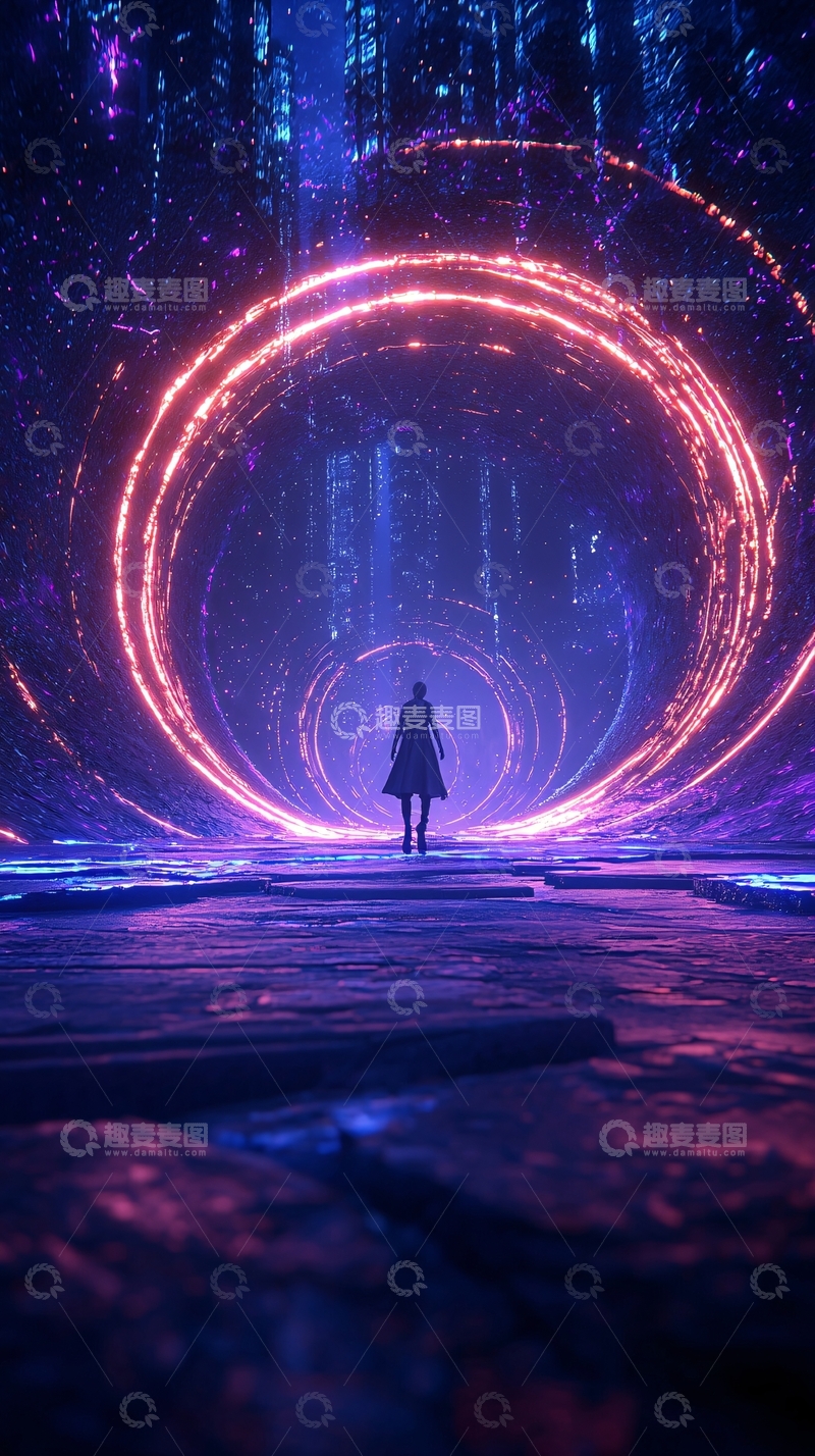 高清大图下载【趣麦麦图】未来之城的神秘通道