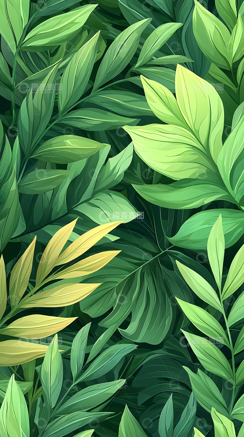 高清大图下载【趣麦麦图】热带植物叶子背景图