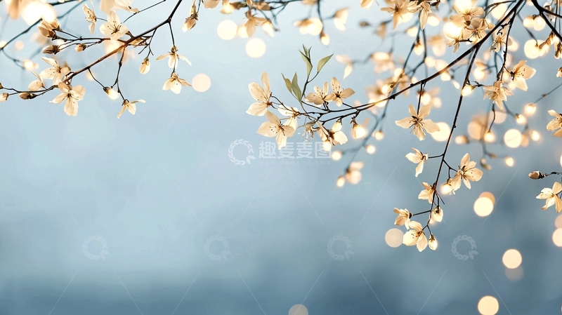 高清大图下载【趣麦麦图】春天樱花树枝背景