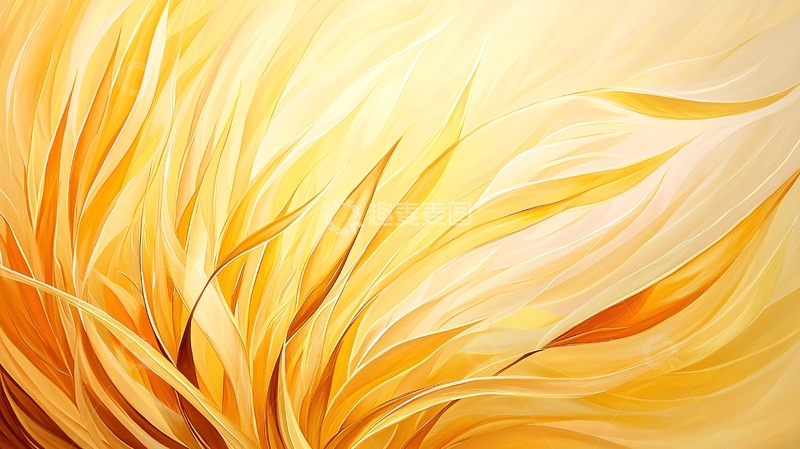 高清大图下载【趣麦麦图】金色抽象羽毛背景素材