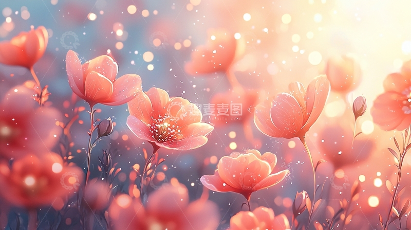 高清大图下载【趣麦麦图】梦幻粉红色花朵背景