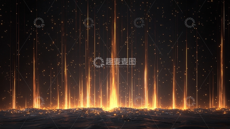 高清大图下载【趣麦麦图】流星雨下的神秘海洋