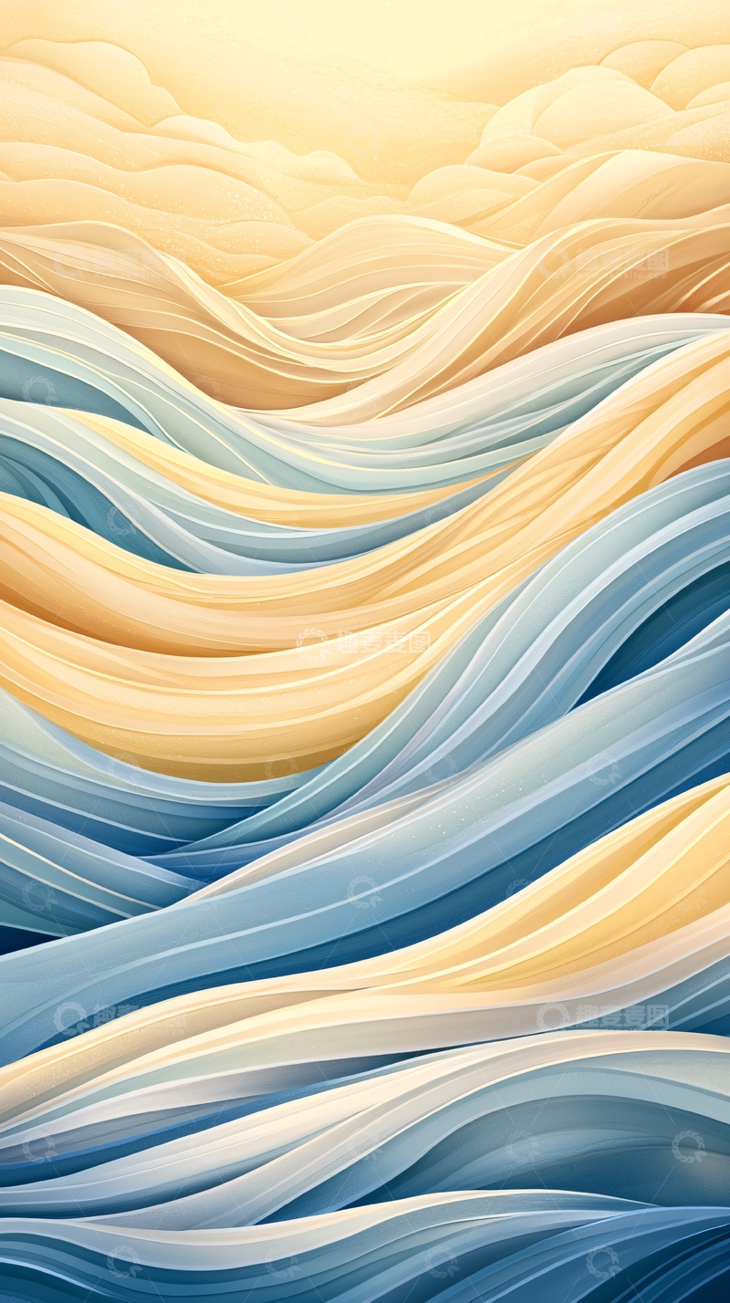 高清大图下载【趣麦麦图】抽象波浪线条背景图