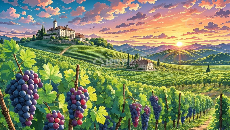 高清大图下载【趣麦麦图】欧式葡萄酒庄园