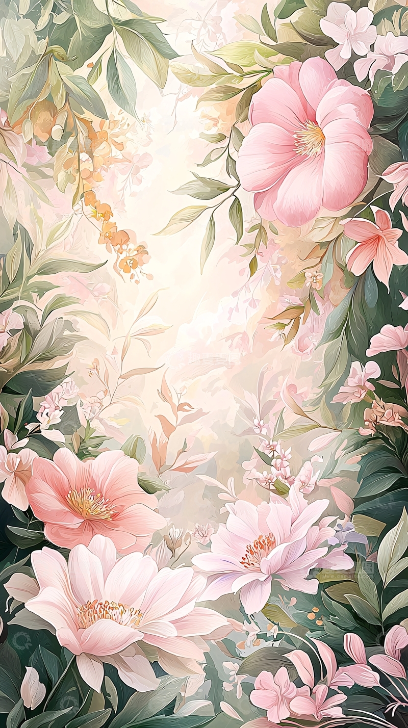 高清大图下载【趣麦麦图】梦幻花园背景素材