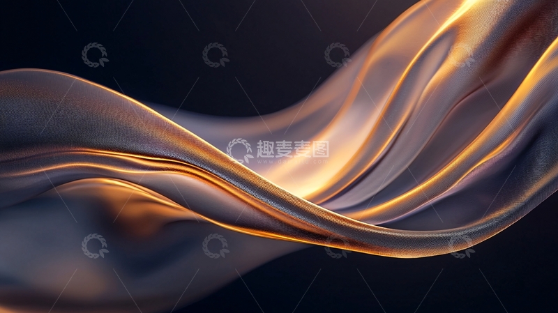 高清大图下载【趣麦麦图】金色波浪抽象艺术背景