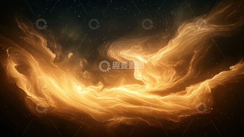 高清大图下载【趣麦麦图】金色星云背景素材