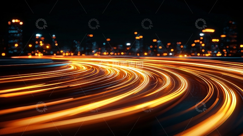 高清大图下载【趣麦麦图】城市夜景光轨轨迹