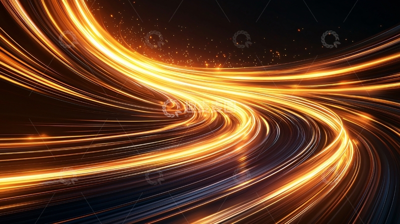 高清大图下载【趣麦麦图】金色光带动态背景