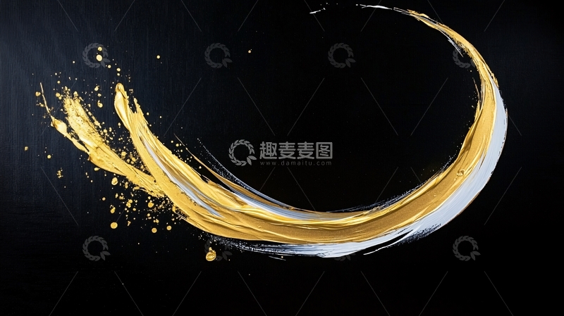 高清大图下载【趣麦麦图】金色飞溅艺术抽象背景