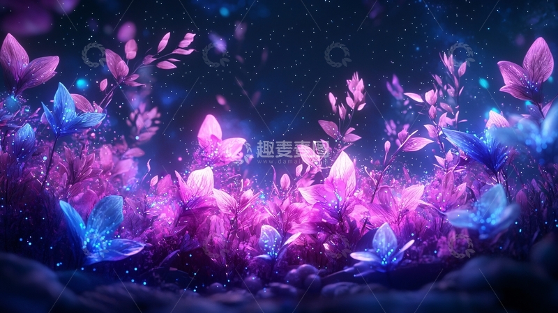 高清大图下载【趣麦麦图】梦幻紫色植物群落