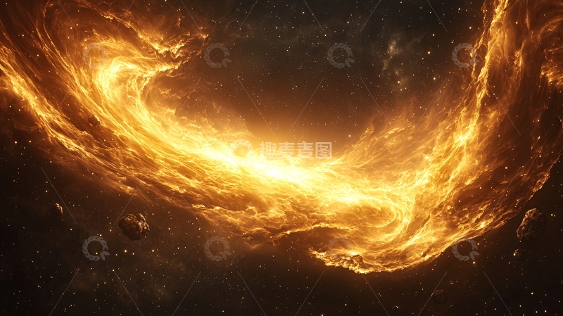 高清大图下载【趣麦麦图】星云与陨石的宇宙奇观