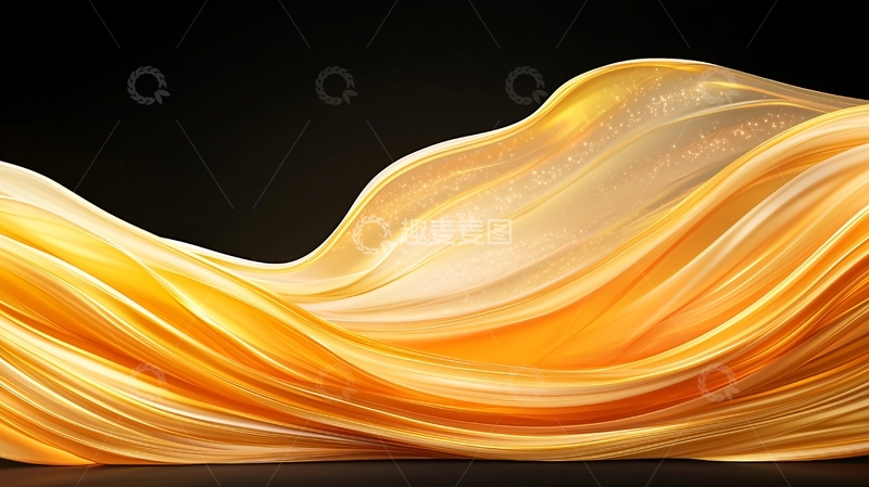 高清大图下载【趣麦麦图】金色波浪抽象艺术背景