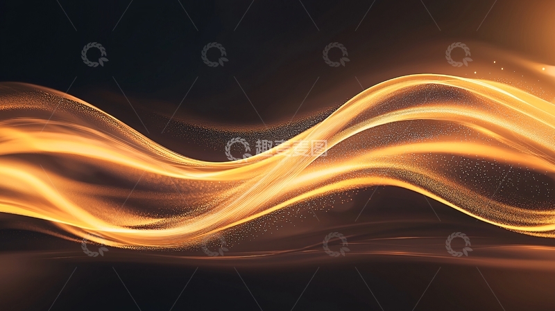 高清大图下载【趣麦麦图】金色波浪抽象背景