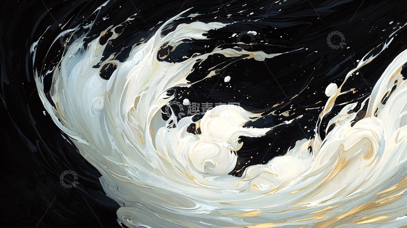 高清大图下载【趣麦麦图】涡旋中的白色液体漩涡