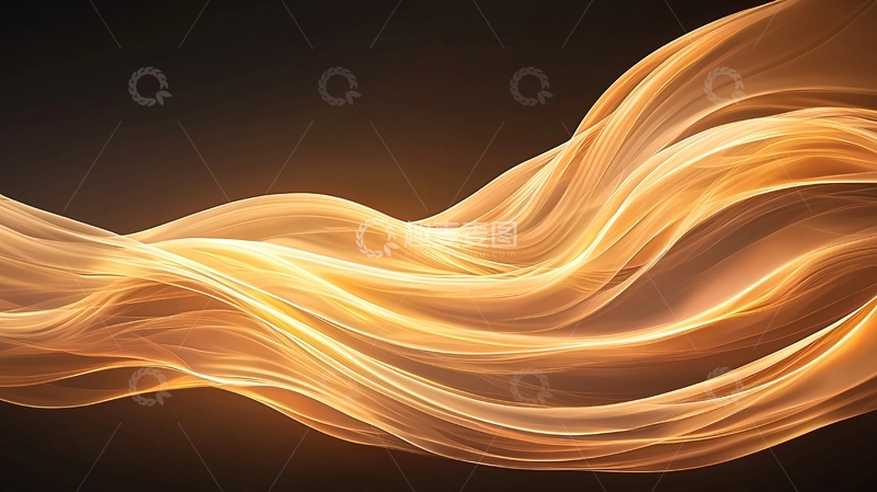 高清大图下载【趣麦麦图】金色波浪抽象艺术背景
