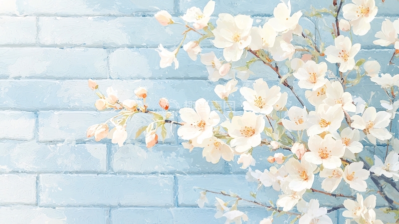 高清大图下载【趣麦麦图】春日花墙背景素材