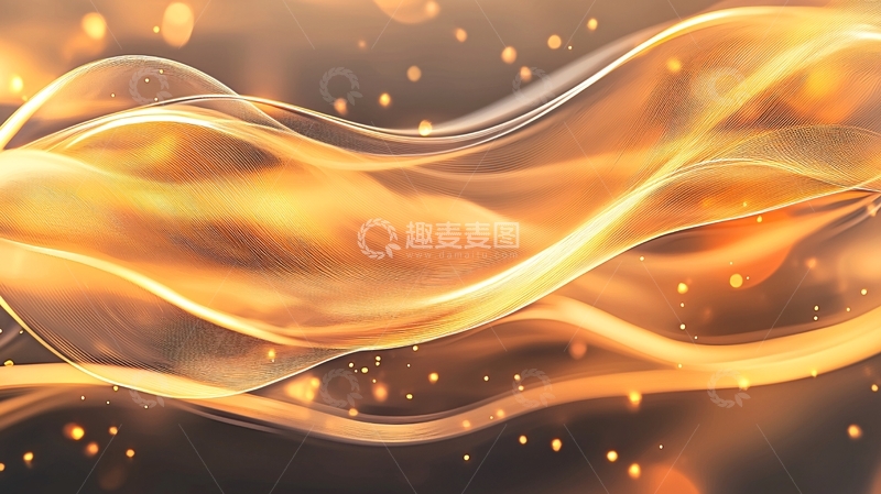 高清大图下载【趣麦麦图】金色波浪抽象背景