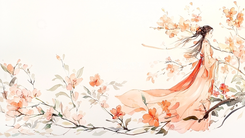 高清大图下载【趣麦麦图】春日花海中的女子