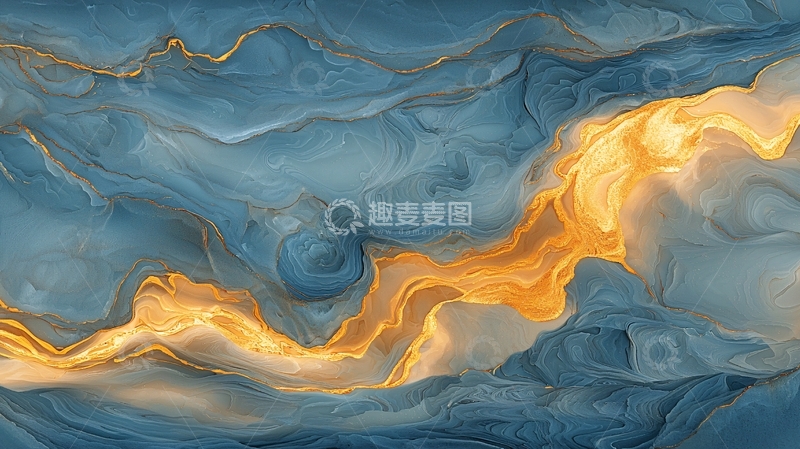 高清大图下载【趣麦麦图】金色波纹抽象艺术背景