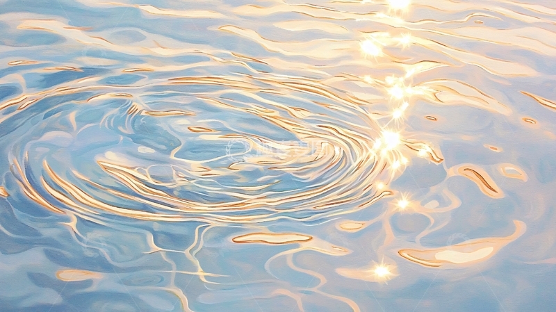 高清大图下载【趣麦麦图】水波涟漪与光点的艺术画作