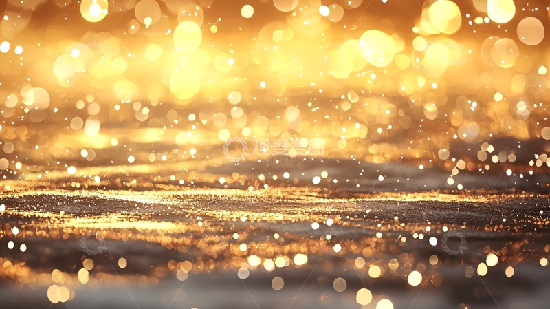 高清大图下载【趣麦麦图】金色光斑海滩背景