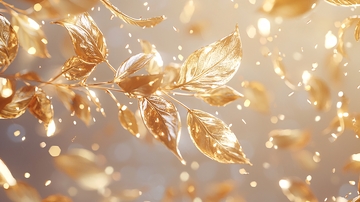 金色树叶飘落背景