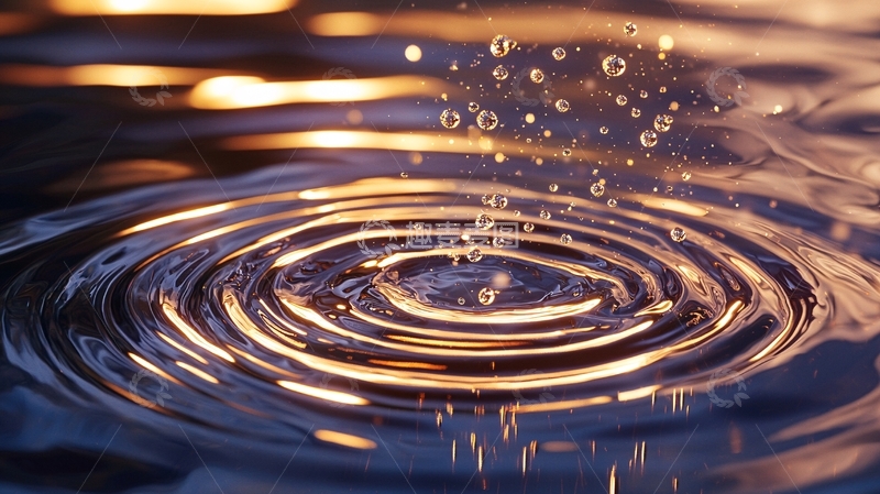 高清大图下载【趣麦麦图】水波涟漪夕阳光辉