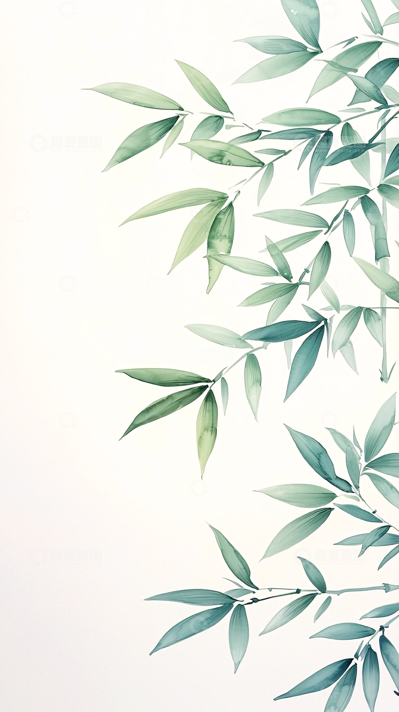 高清大图下载【趣麦麦图】清新竹叶自然背景图