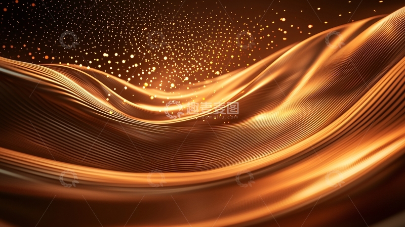 高清大图下载【趣麦麦图】金色波浪抽象背景