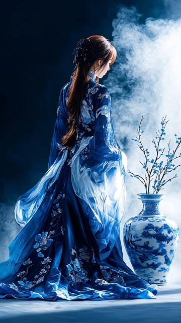 青花瓷与古典美人